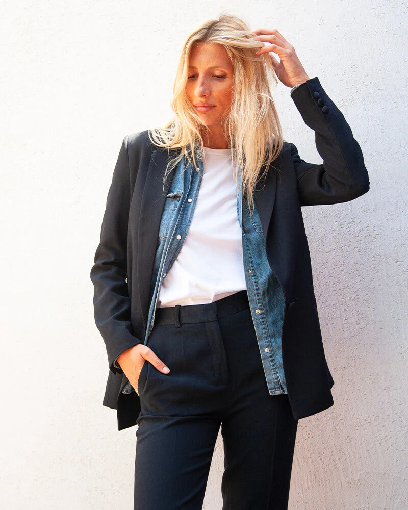 Marcel - en crepe navy - Image 12
